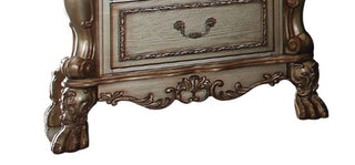 Sunvega Dresden Gold Patina & Bone Finish Two Drawer Wood Nightstand