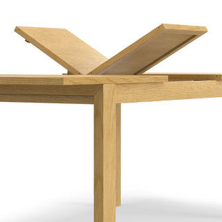 Sunvega Transitional Extendable Dining Table in Oak Veneer with Concealed Leaf