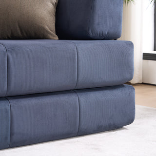 Sunvega High Quality Corduroy Folding Sofa Bed with 2 Pillows and Foam Spring Mattress