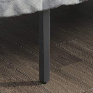 Sunvega Sleek Black Metal Twin Platform Bed with Headboard for Compact Spaces