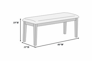 Sunvega Walnut Color Cushion Padded Seat Dining Room Bench in Contemporary Style
