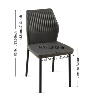 Sunvega PU Leather Dining Chairs Set of 4 with Metal Legs for Modern Kitchen