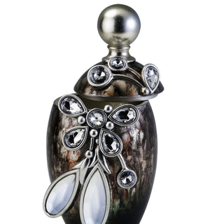 Sunvega Polyresin Decorative Jewelry Box with Crystal and Glass Accent for Bedroom