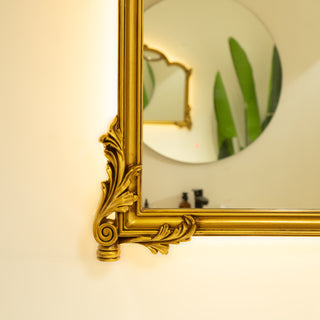 Sunvega Sunburst-Shaped PU Art Decorative Wall Mirror for Bathroom Bedroom