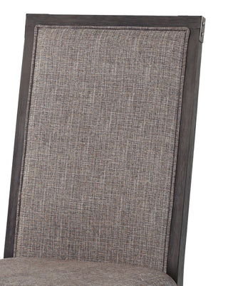 Sunvega Modern Grey Upholstered Fabric Dining Chairs Set of 2pc High Chairs