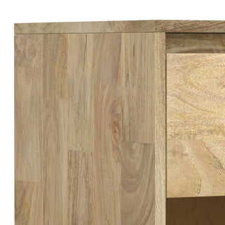 Sunvega Handcrafted Solid Mango Hardwood Nightstand with Drawer and Open Shelf