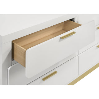 Sunvega Modern 6-Drawer Dresser with Linear Handles and Spacious Storage for Bedroom