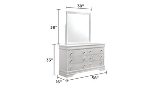 Sunvega Modern Gray Gunmetal Wood Mirror with Smooth Finish for Bedroom