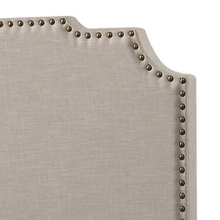 Sunvega Copper Beige Upholstered Eastern King Panel Bed with Classic Headboard and Footboard