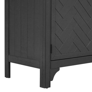 Sunvega MDF and Pine Veneer Sideboard Cabinet with Adjustable Shelves for Living Rooms