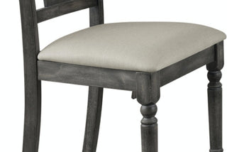 Sunvega Tan Linen Upholstered Armless Dining Chair with Wooden Backrest Set of 2