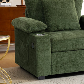 Sunvega Ergonomic Oversized Chair with Ottoman Firm Support Chenille Sofa