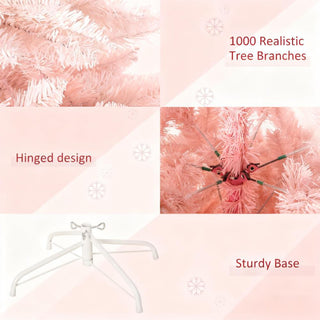 Sunvega Pencil Artificial Xmas Tree with Faux Snow Flocked Full Branch Tips Flame-retardant