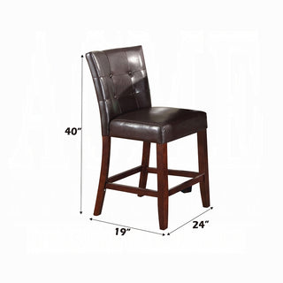 Sunvega Set of 2 Counter Height Chairs with PU Upholstered Button-Tufted Backrest