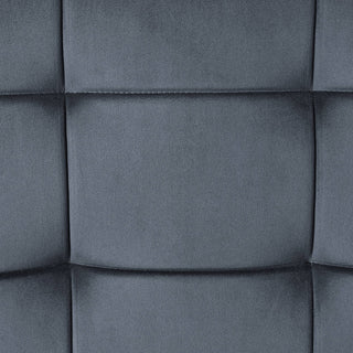 Sunvega Industrial-Inspired Tufted Bench with Grey Velvet Upholstery and Metal Legs