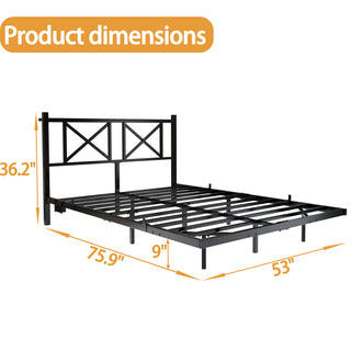 Sunvega Queen Size Floating Bed Frame with Headboard Storage USB Charging and RGB LED Lights
