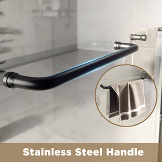 Sunvega Tempered Glass Sliding Shower Door with Aluminum Frame and Stainless Steel Handle