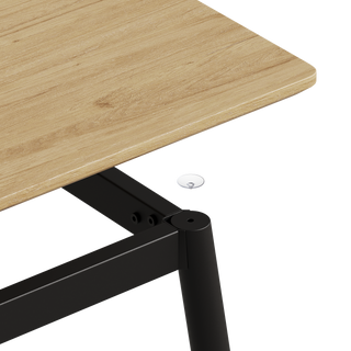 Sunvega Modern Minimalist MDF Grain Dining Table with Black Metal Legs for 4-6 People