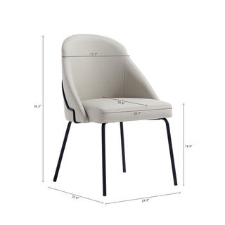 Sunvega Modern Upholstered Leatherette Dining Chair with Gold Steel Frame