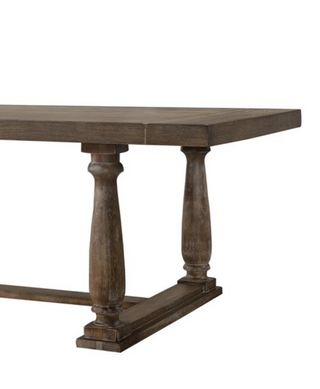 Sunvega Weathered Oak Finish Rectangular Dining Table with Trestle Base