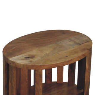 Sunvega Ariella Solid Mango Wood Single Shelf Nightstand with Contemporary Japanese Design