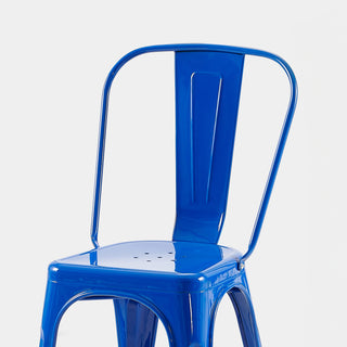 Sunvega Modern Blue Metal Dining Chairs Set of 2 with 18 Inch Seat Height