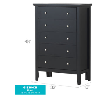 Sunvega Primo Bedroom Group Chest with Durable Print Finish and French Dovetail Drawers