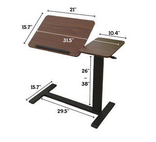 Sunvega Height Adjustable Folding Overbed Bed Table with Wheels for Laptop and Meals