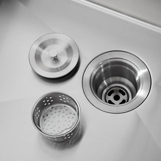 Sunvega 32x19 Inch Overmount Single Bowl Kitchen Sink in Brushed Nickel