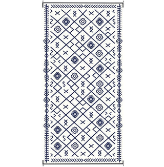 Sunvega Reversible Outdoor Rug with Protective Coating and Strap Stakes for Patio