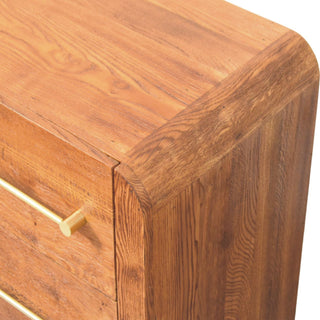 Sunvega Two Drawer Unit with Oak Frame and Mango Wood Inners in Hand-Distressed Finish
