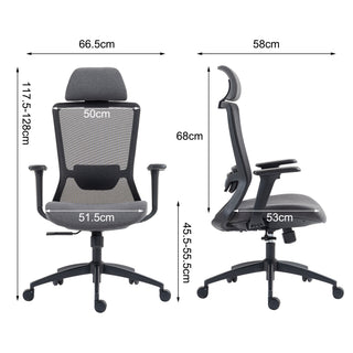 Sunvega High Back Ergonomic Office Chair with Dynamic Lumbar Support and Adjustable Headrest