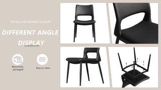 Sunvega Modern Minimalist White PU Leather Dining Chairs Set of 2 with Metal Legs