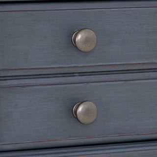 Sunvega Corduroy Blue Finish 9-Drawer Dresser with Antique Pewter Hardware
