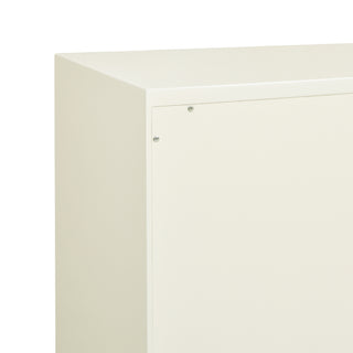 Sunvega White Lacquer Birchwood Sideboard Buffet with 5 Cabinet Doors and Adjustable Shelves