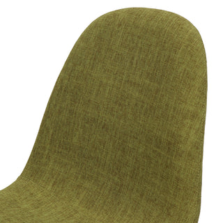 Sunvega Green Fabric Dining Chairs with Light Walnut Finished Iron Legs