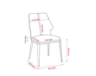 Sunvega Modern Gray and White Dining Chairs Set of 2 for Contemporary Home