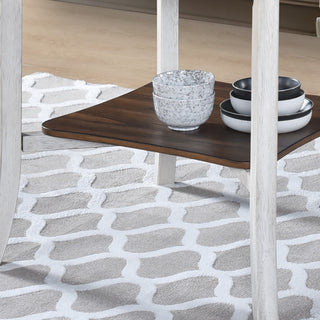 Sunvega 45.7-inch Round Dining Table with Storage Shelf in Modern Farmhouse Style