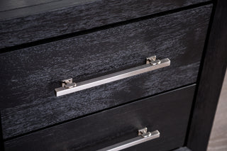 Sunvega Black Contemporary Chest with Chrome Legs and English Dovetail Drawer