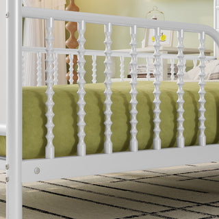 Sunvega Kids Full Metal Bed with Upholstered Headboard LED Lights and Storage