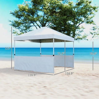 Sunvega Pop Up Canopy Tent with Two Half Sidewalls and Wheeled Carry Bag