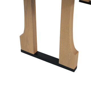 Sunvega 63 Inch Rectangular Dining Table with Farmhouse Pedestal Base