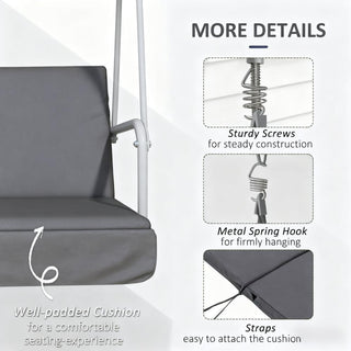 Sunvega Outdoor Porch Swing Chair with Canopy Table and Cup Holders for Two Adults