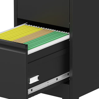 Sunvega 5 Drawer Metal Vertical File Cabinet with Lock on Wheels for Home Office