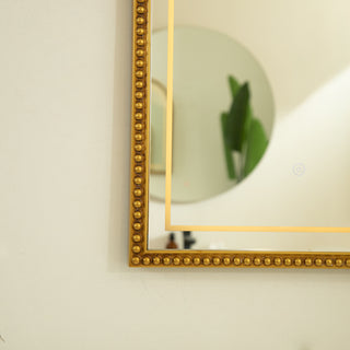 Sunvega Sunburst-Shaped PU Art Decorative Wall Mirror for Bathroom Bedroom