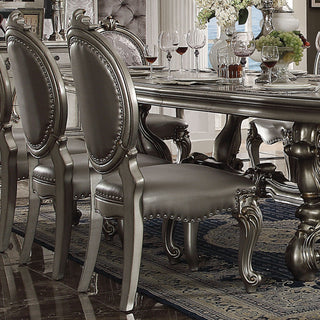 Sunvega Silver and Antique Platinum Arm Chair with Nailhead Trim Set of 2
