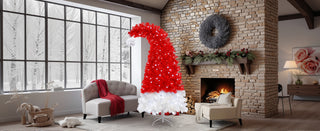 Sunvega 6FT Pre-Lit Artificial Christmas Tree with LED Lights and Curved Top