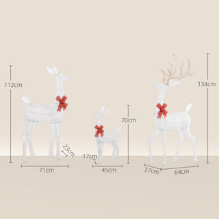 Sunvega Lighted Reindeer Family Set with LED Lights for Indoor Outdoor Christmas Decor