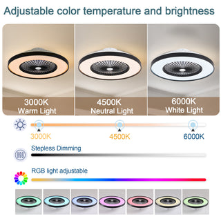Sunvega 23 Inch Bedroom Fan Light with Remote Control and Dimmable LED