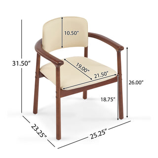 Sunvega Rubber Wood Dining Chairs with Comfortable PU Foam Seat for Home & Kitchen